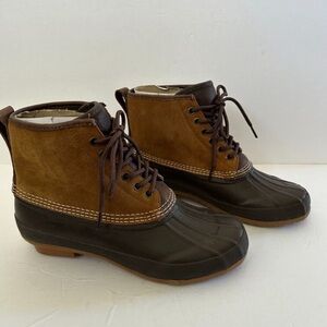 J.Crew Suede Duck Boots Brown Leather Rubber Sole Men’s